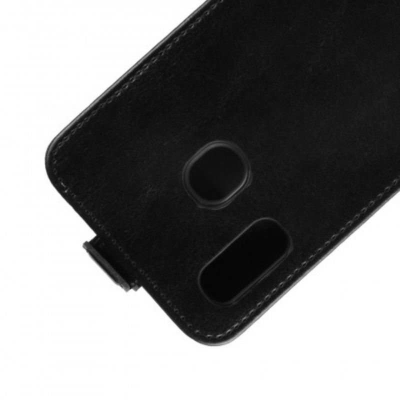 Capa Folio Para Samsung Galaxy A40 Flip Efeito Couro Dobrável