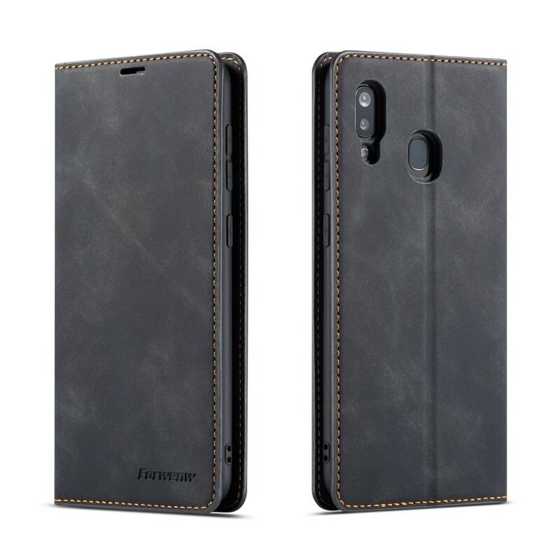 Capa Folio Para Samsung Galaxy A40 Forwenw Efeito Couro