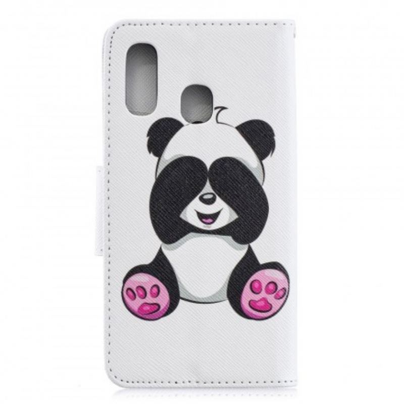 Capa Folio Para Samsung Galaxy A40 Panda Divertido