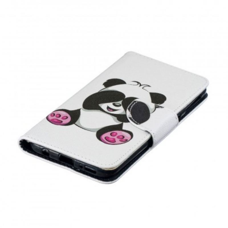 Capa Folio Para Samsung Galaxy A40 Panda Divertido