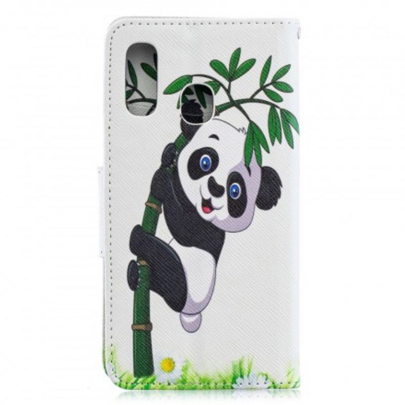 Capa Folio Para Samsung Galaxy A40 Panda No Bambu