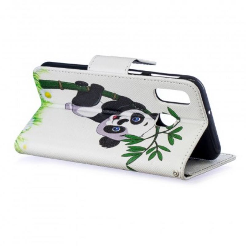 Capa Folio Para Samsung Galaxy A40 Panda No Bambu