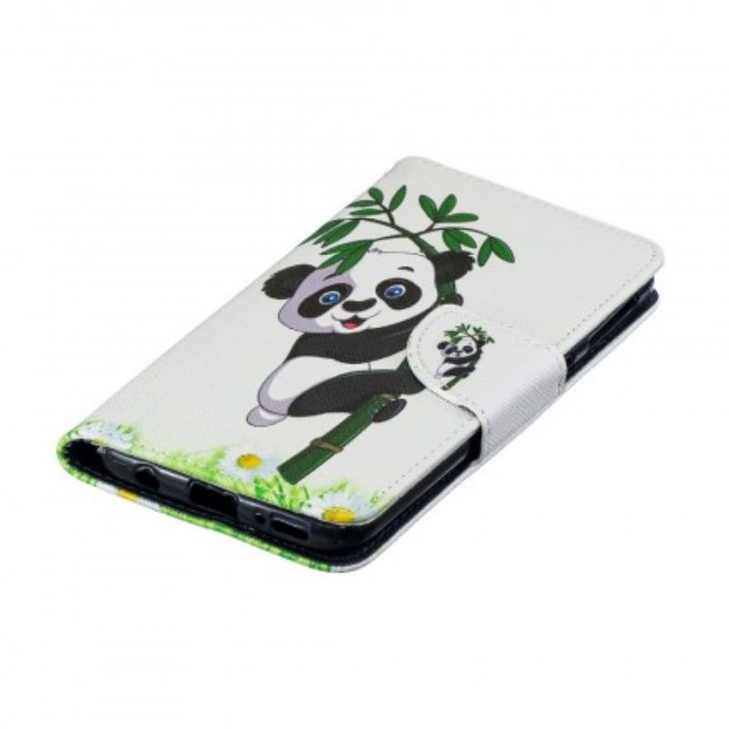 Capa Folio Para Samsung Galaxy A40 Panda No Bambu