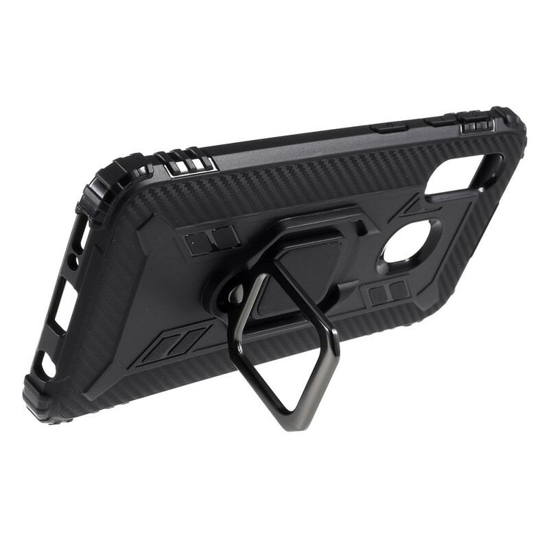 Capa Para Samsung Galaxy A40 Anel E Fibra De Carbono