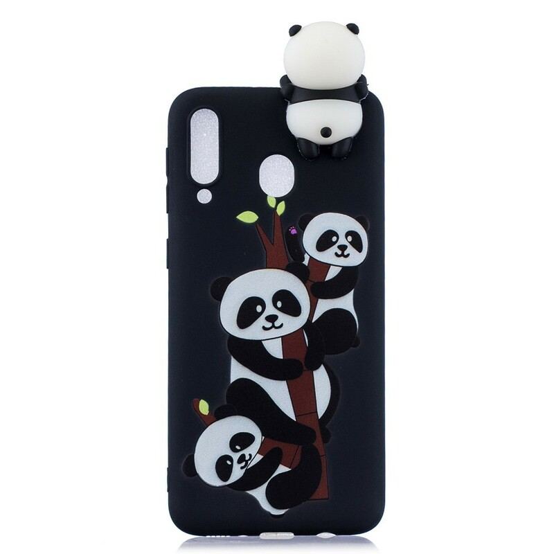 Capa Para Samsung Galaxy A40 Pandas 3d Em Bambu