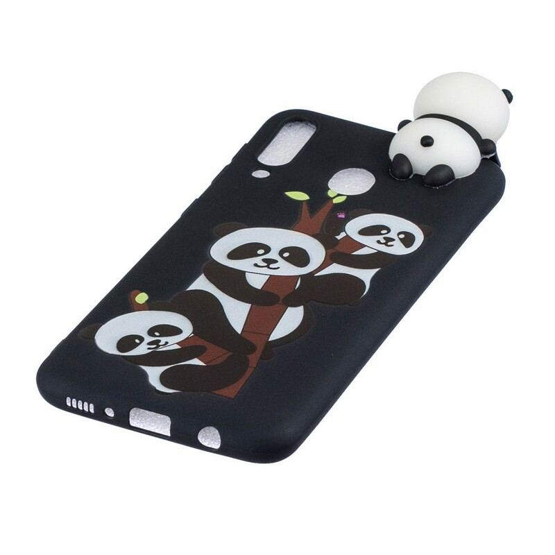 Capa Para Samsung Galaxy A40 Pandas 3d Em Bambu