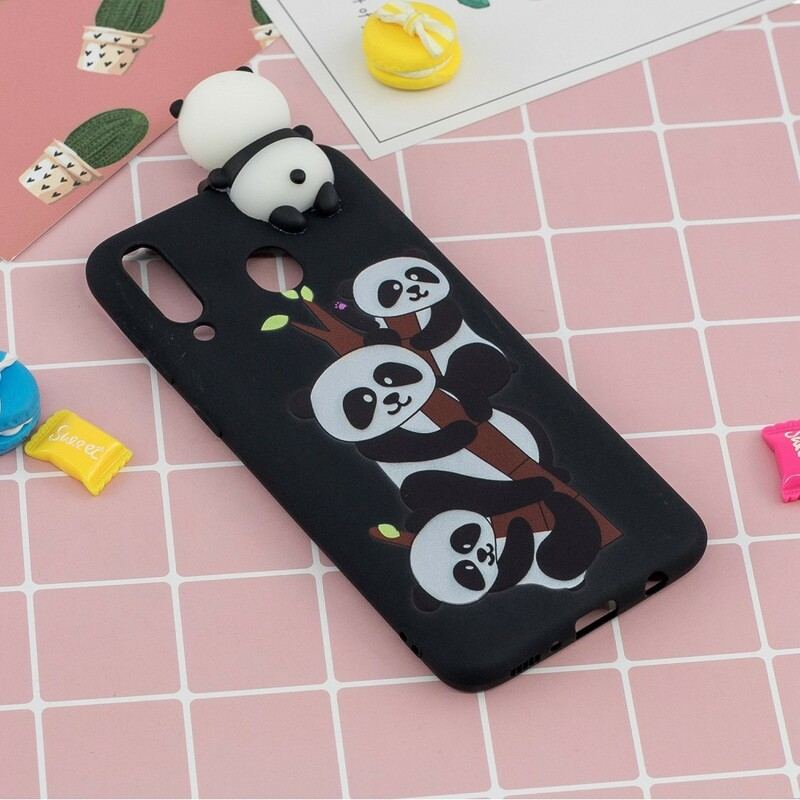 Capa Para Samsung Galaxy A40 Pandas 3d Em Bambu