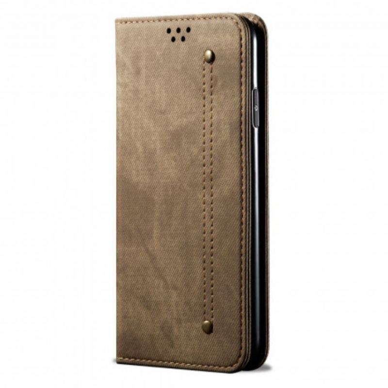 Capa De Celular Para Xiaomi Redmi Note 9T Flip Tecido Jeans