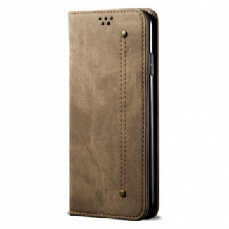 Capa De Celular Para Xiaomi Redmi Note 9T Flip Tecido Jeans