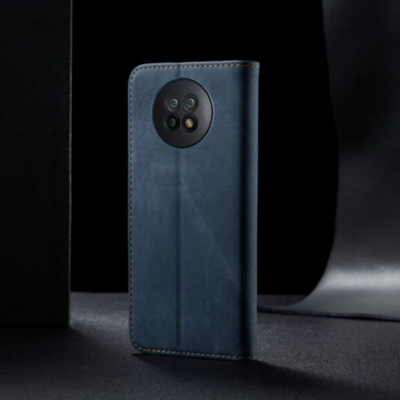 Capa De Celular Para Xiaomi Redmi Note 9T Flip Tecido Jeans