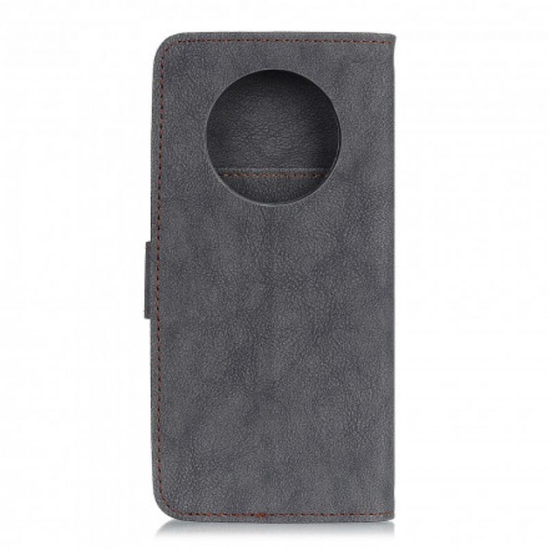 Capa De Couro Para Xiaomi Redmi Note 9T Couro Rachado Khazneh