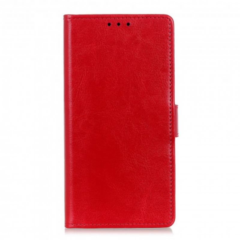 Capa Flip Para Xiaomi Redmi Note 9T Efeito Couro Brilhante Simples