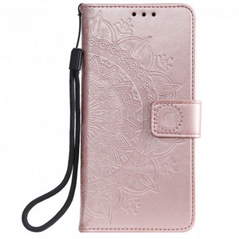 Capa Flip Para Xiaomi Redmi Note 9T Mandala Do Sol