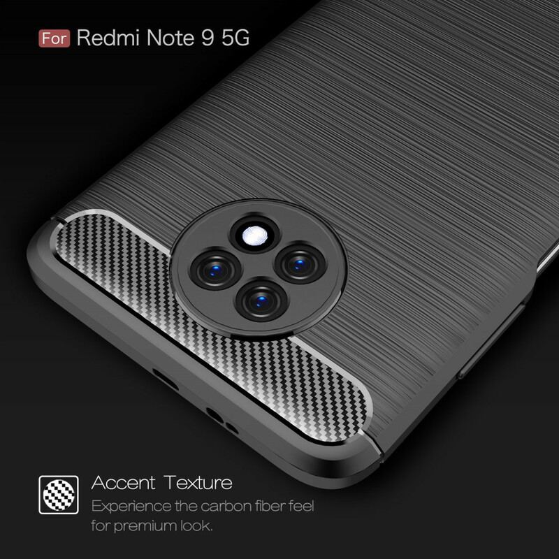 Capa Para Xiaomi Redmi Note 9T Fibra De Carbono Escovada