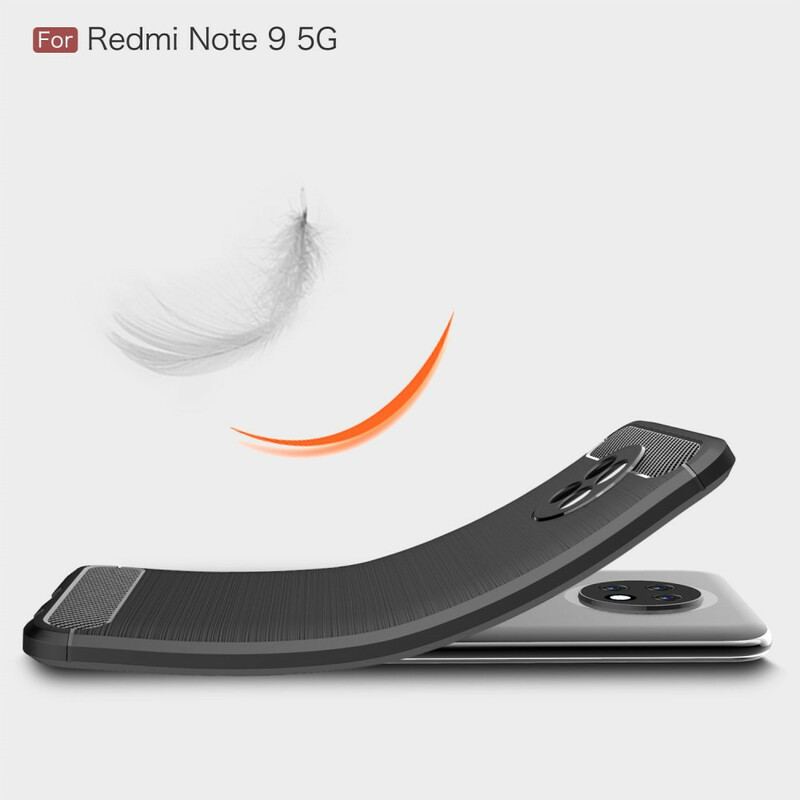 Capa Para Xiaomi Redmi Note 9T Fibra De Carbono Escovada