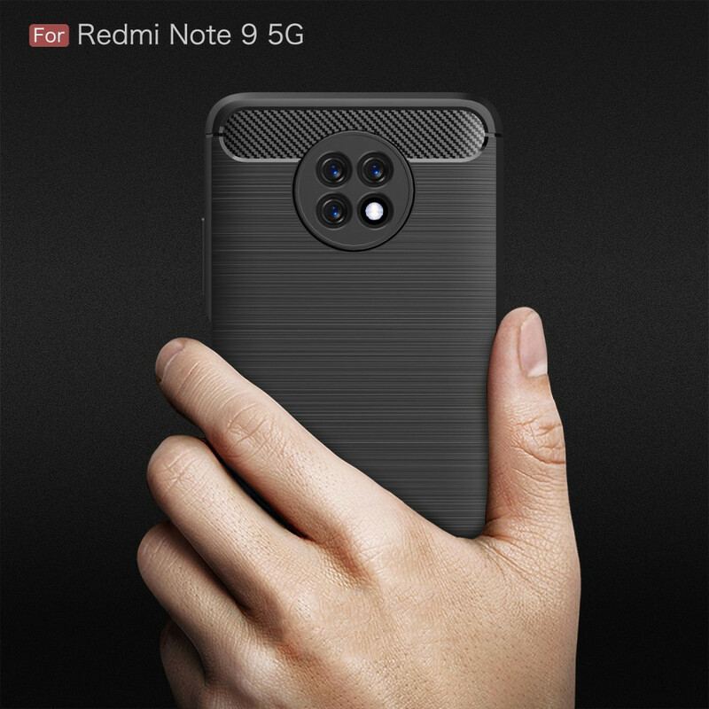 Capa Para Xiaomi Redmi Note 9T Fibra De Carbono Escovada