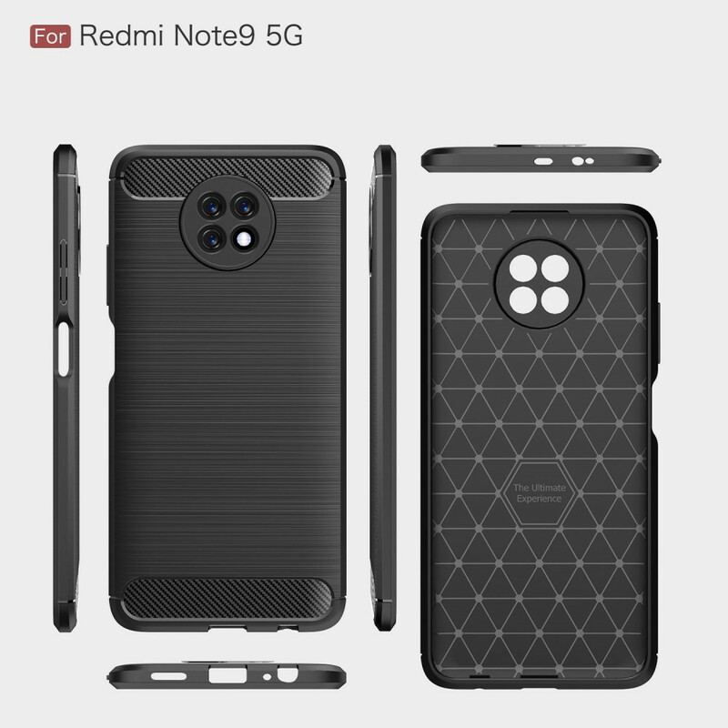 Capa Para Xiaomi Redmi Note 9T Fibra De Carbono Escovada