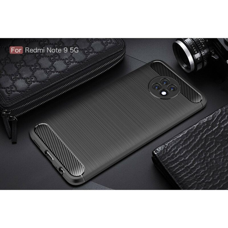 Capa Para Xiaomi Redmi Note 9T Fibra De Carbono Escovada