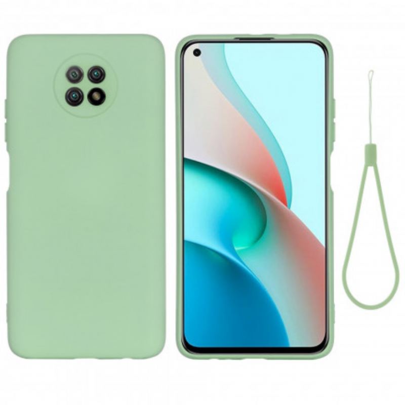 Capa Para Xiaomi Redmi Note 9T Silicone Líquido E Cordão