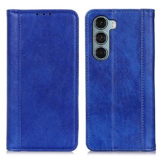 Capa De Celular Para Moto G200 5G Flip Versão Couro Rachado Lichia