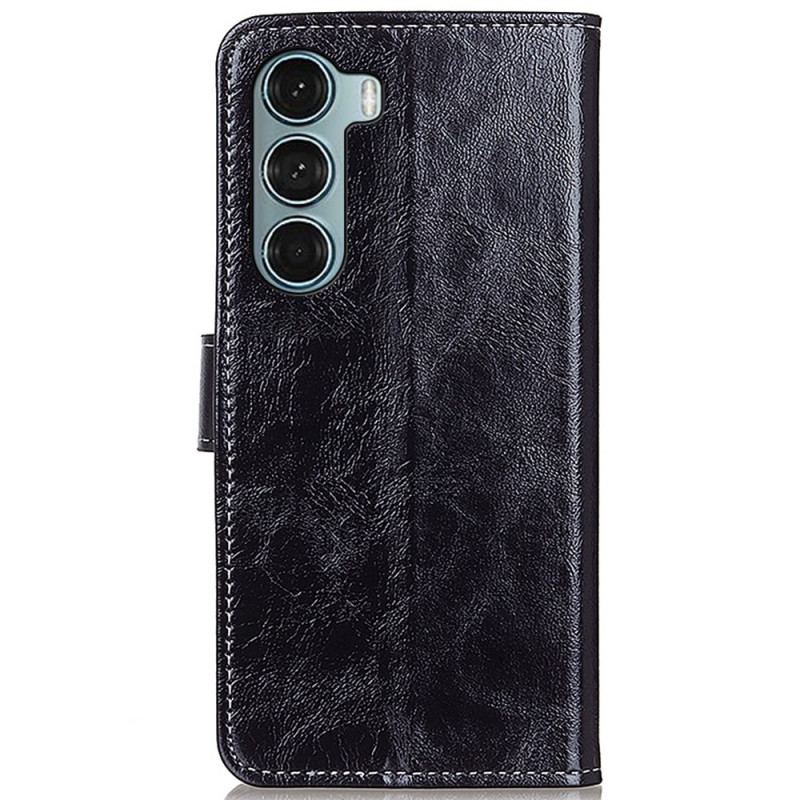 Capa Flip Para Moto G200 5G Costuras Brilhantes E Expostas