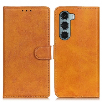 Capa Flip Para Moto G200 5G Efeito De Couro Fosco Retrô