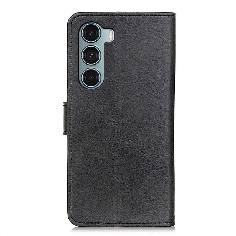 Capa Flip Para Moto G200 5G Efeito De Couro Fosco Retrô