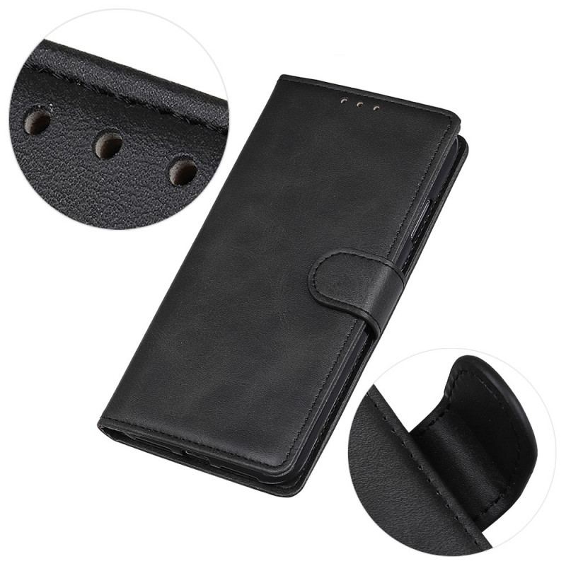 Capa Flip Para Moto G200 5G Efeito De Couro Fosco Retrô