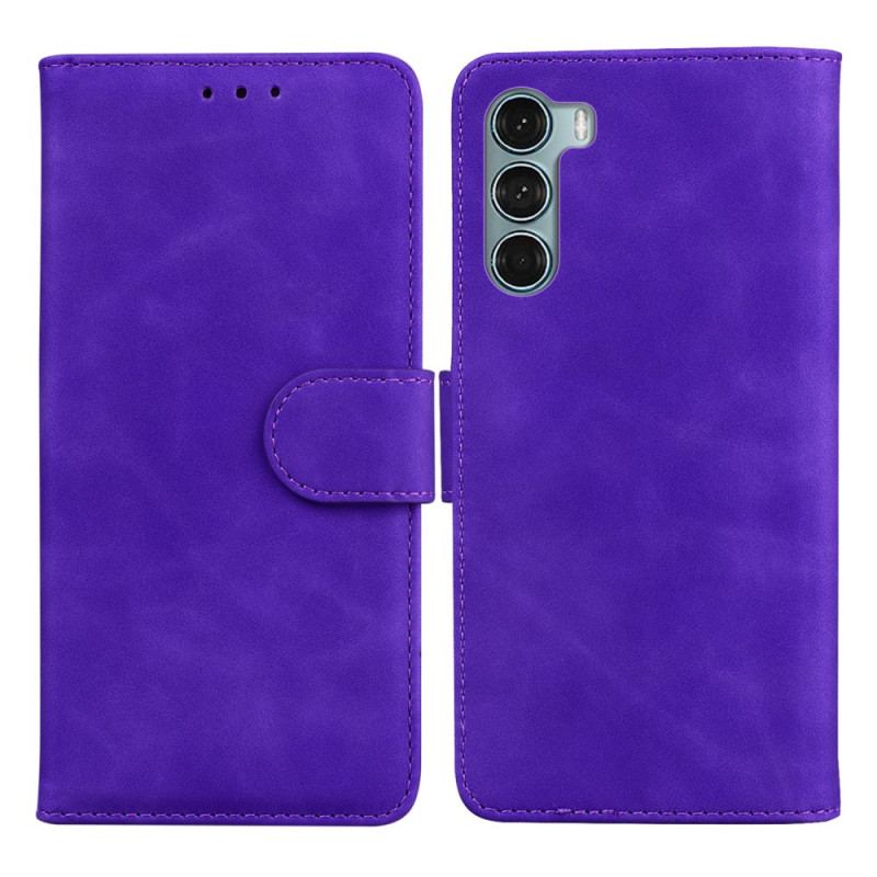 Capa Flip Para Moto G200 5G Efeito Couro Monocromático