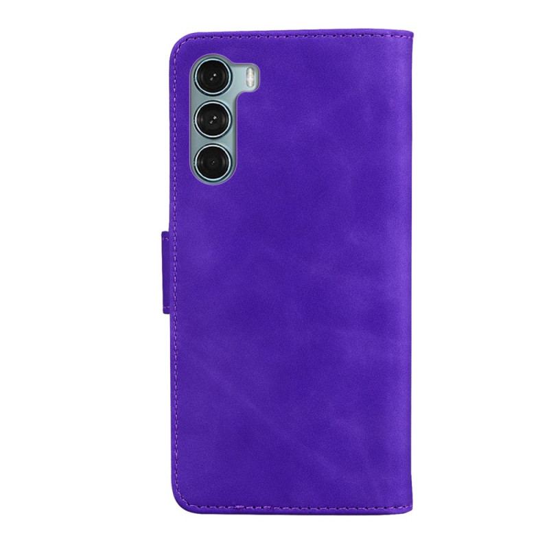 Capa Flip Para Moto G200 5G Efeito Couro Monocromático