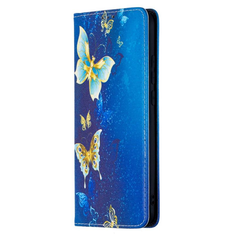 Capa De Celular Para Xiaomi Redmi 9A Flip Borboletas Azuis