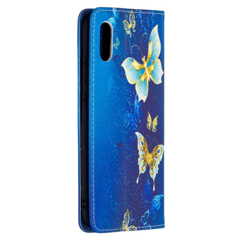 Capa De Celular Para Xiaomi Redmi 9A Flip Borboletas Azuis