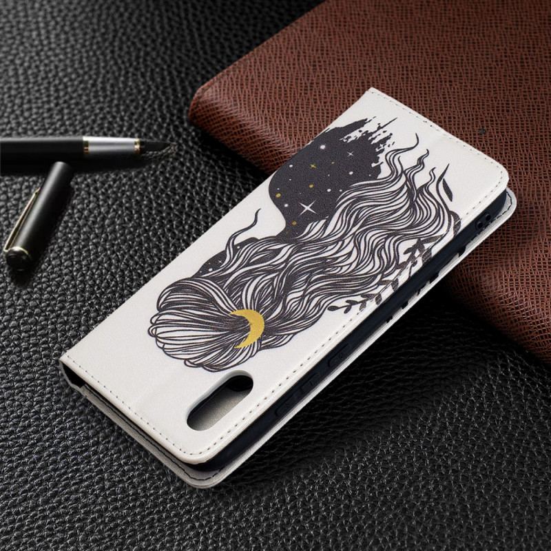 Capa De Celular Para Xiaomi Redmi 9A Flip Cabelo Bonito