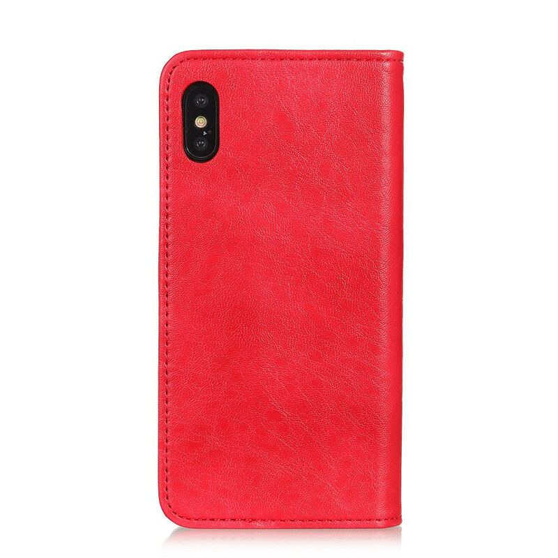 Capa De Celular Para Xiaomi Redmi 9A Flip Couro Dividido Texturizado