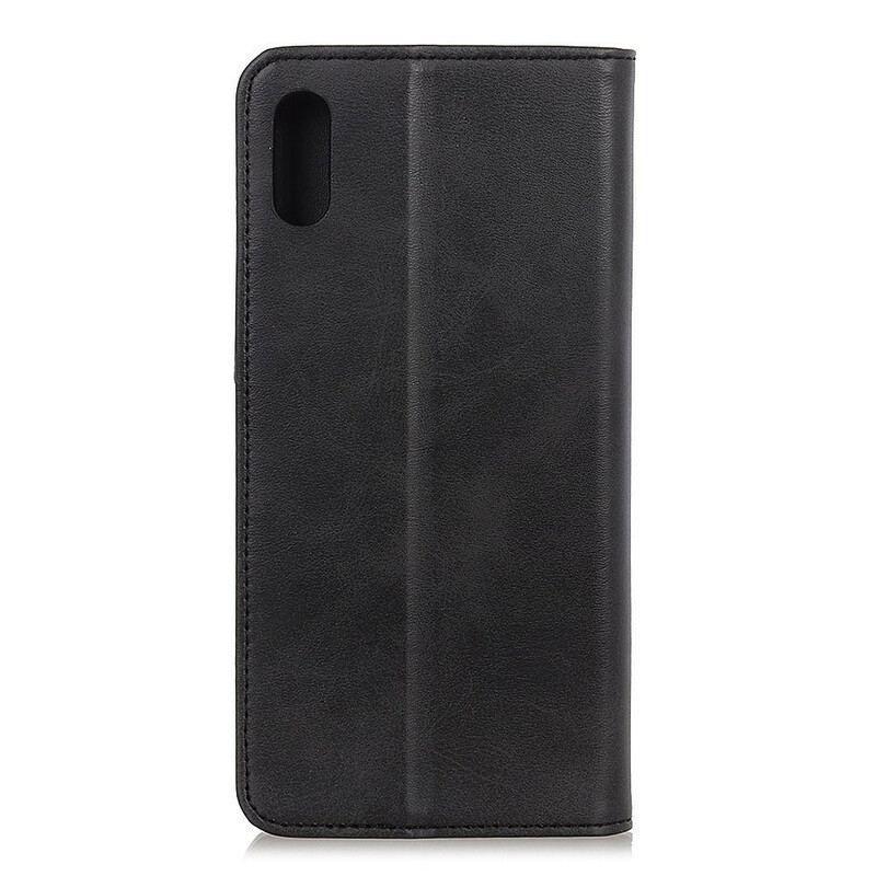 Capa De Celular Para Xiaomi Redmi 9A Flip Couro Rachado