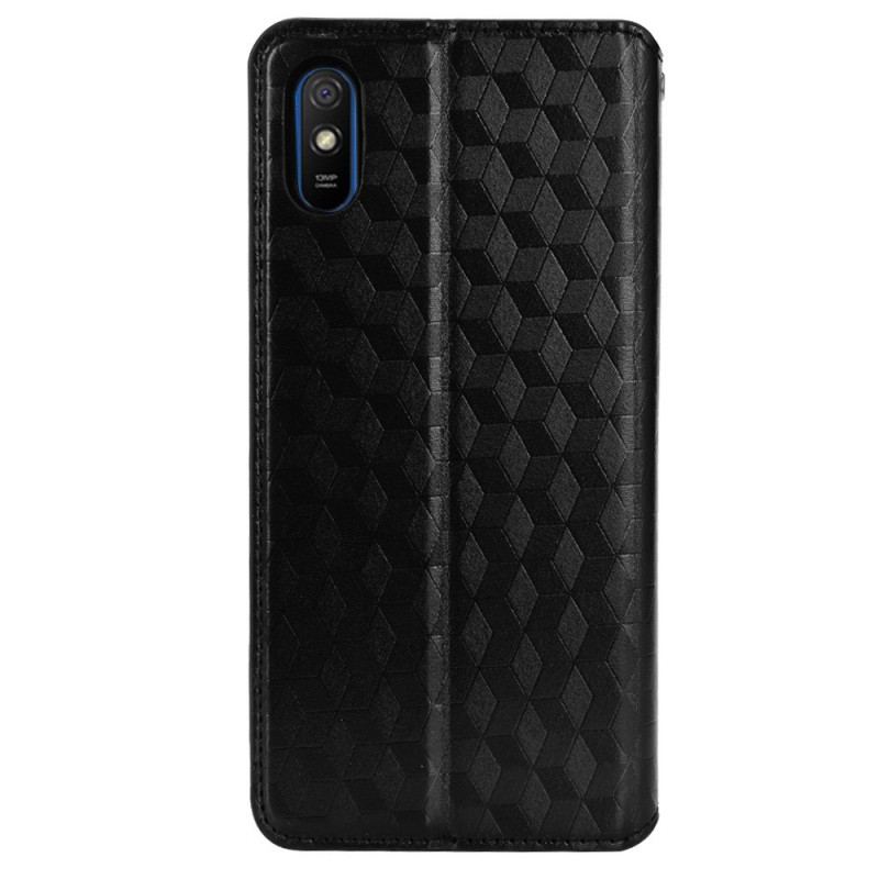 Capa De Celular Para Xiaomi Redmi 9A Flip Efeito Couro Diamante