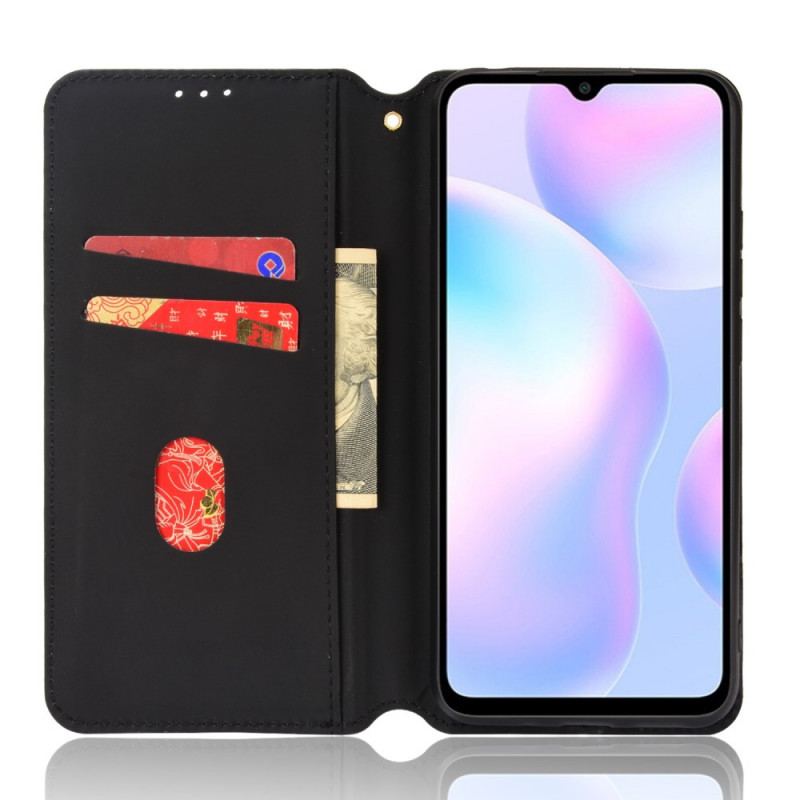 Capa De Celular Para Xiaomi Redmi 9A Flip Efeito Couro Diamante