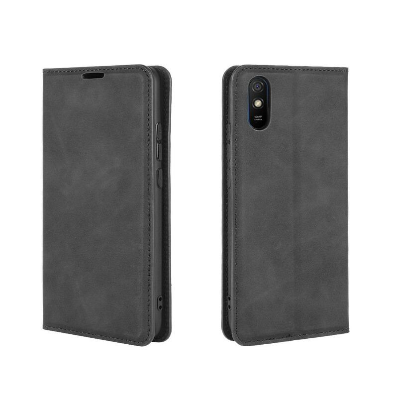 Capa De Celular Para Xiaomi Redmi 9A Flip Efeito Couro Macio