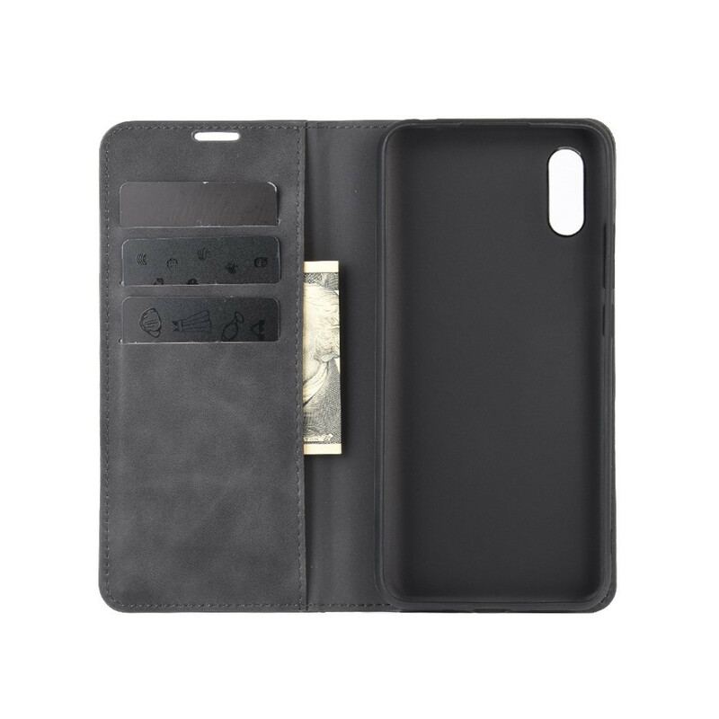 Capa De Celular Para Xiaomi Redmi 9A Flip Efeito Couro Macio