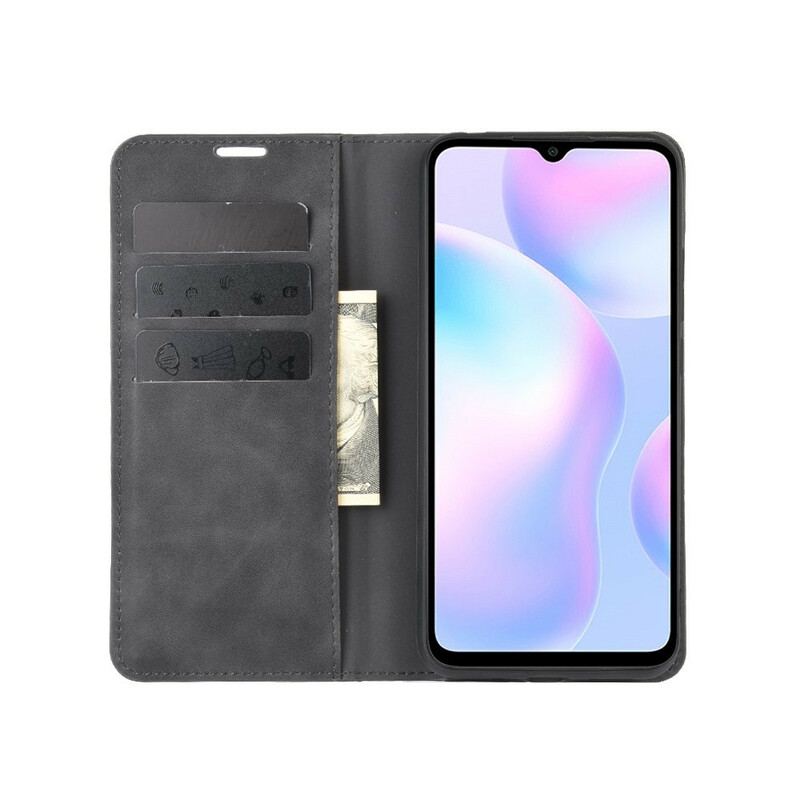 Capa De Celular Para Xiaomi Redmi 9A Flip Efeito Couro Macio