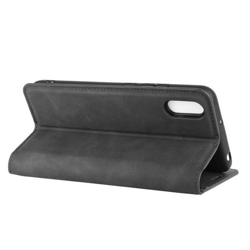 Capa De Celular Para Xiaomi Redmi 9A Flip Efeito Couro Macio