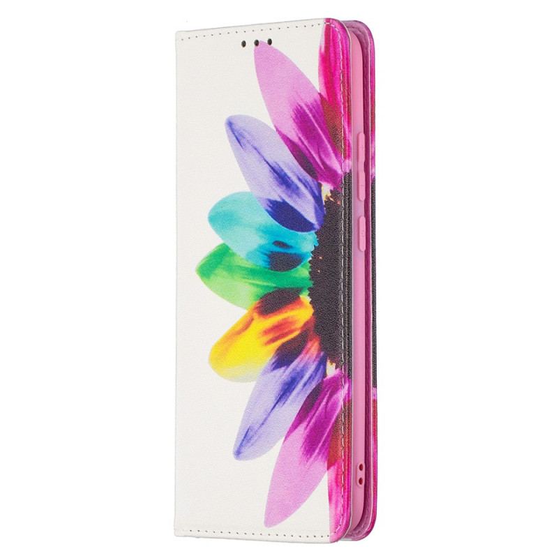 Capa De Celular Para Xiaomi Redmi 9A Flip Flor Aquarela