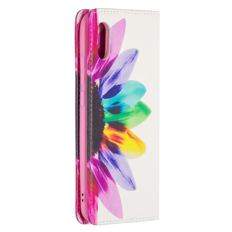 Capa De Celular Para Xiaomi Redmi 9A Flip Flor Aquarela