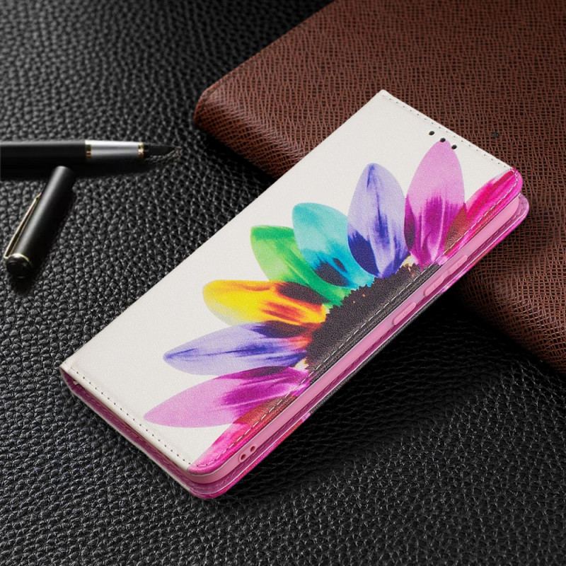 Capa De Celular Para Xiaomi Redmi 9A Flip Flor Aquarela