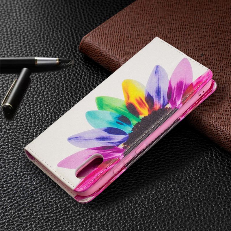 Capa De Celular Para Xiaomi Redmi 9A Flip Flor Aquarela