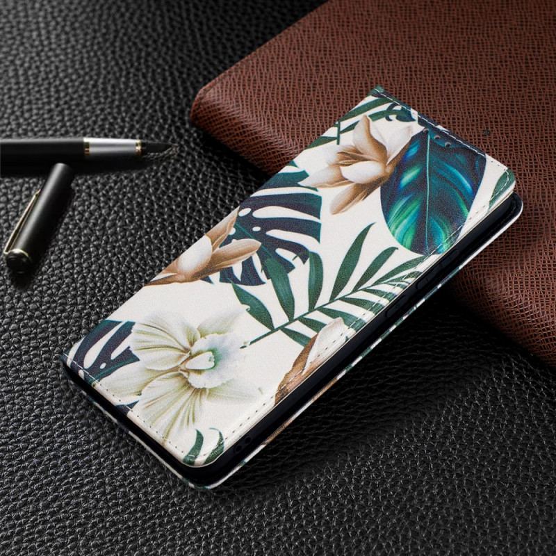 Capa De Celular Para Xiaomi Redmi 9A Flip Folhas