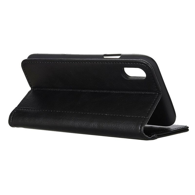 Capa De Celular Para Xiaomi Redmi 9A Flip Versão Couro Rachado Lichia