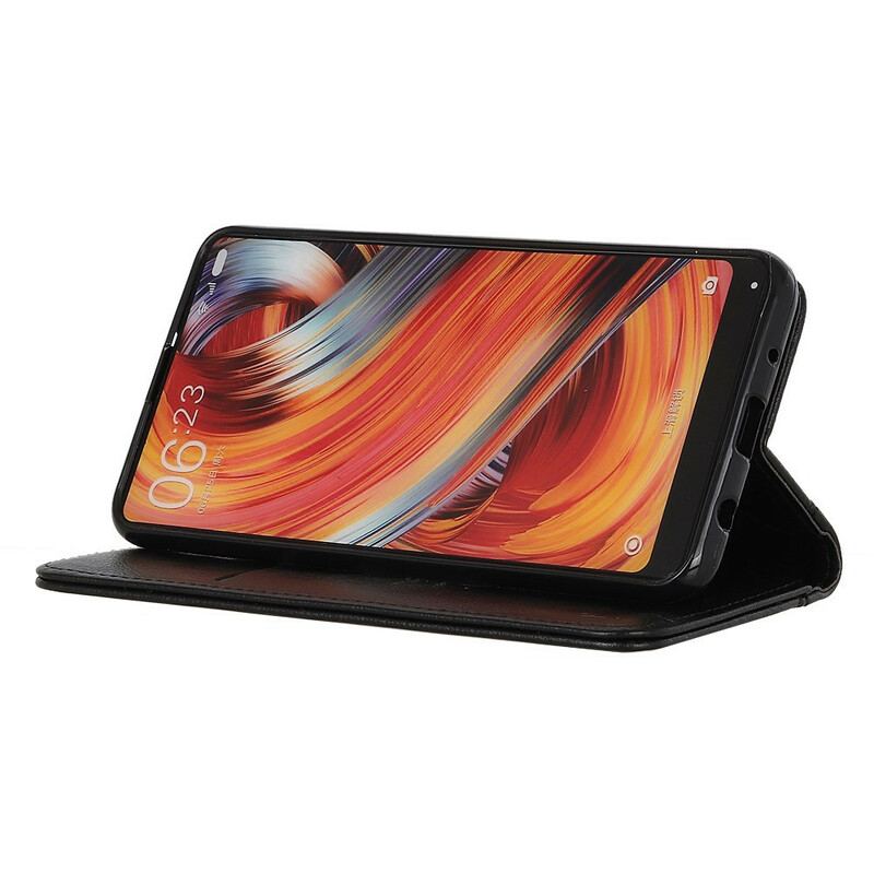 Capa De Celular Para Xiaomi Redmi 9A Flip Versão Couro Rachado Lichia