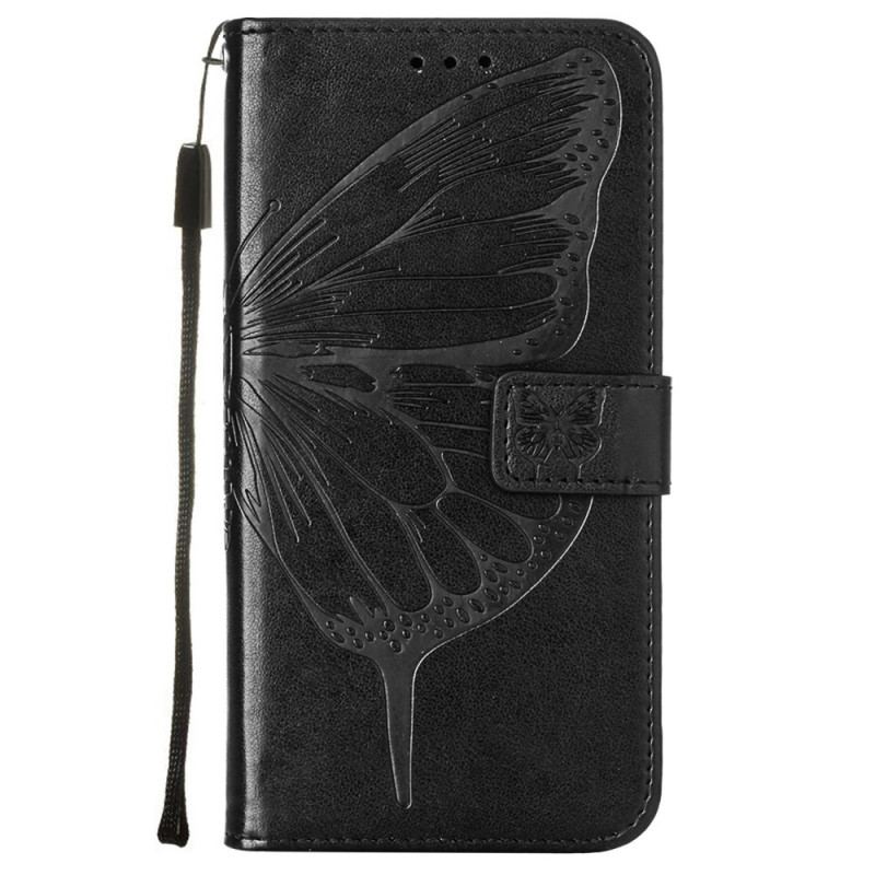 Capa De Couro Para Xiaomi Redmi 9A Desenho De Borboleta