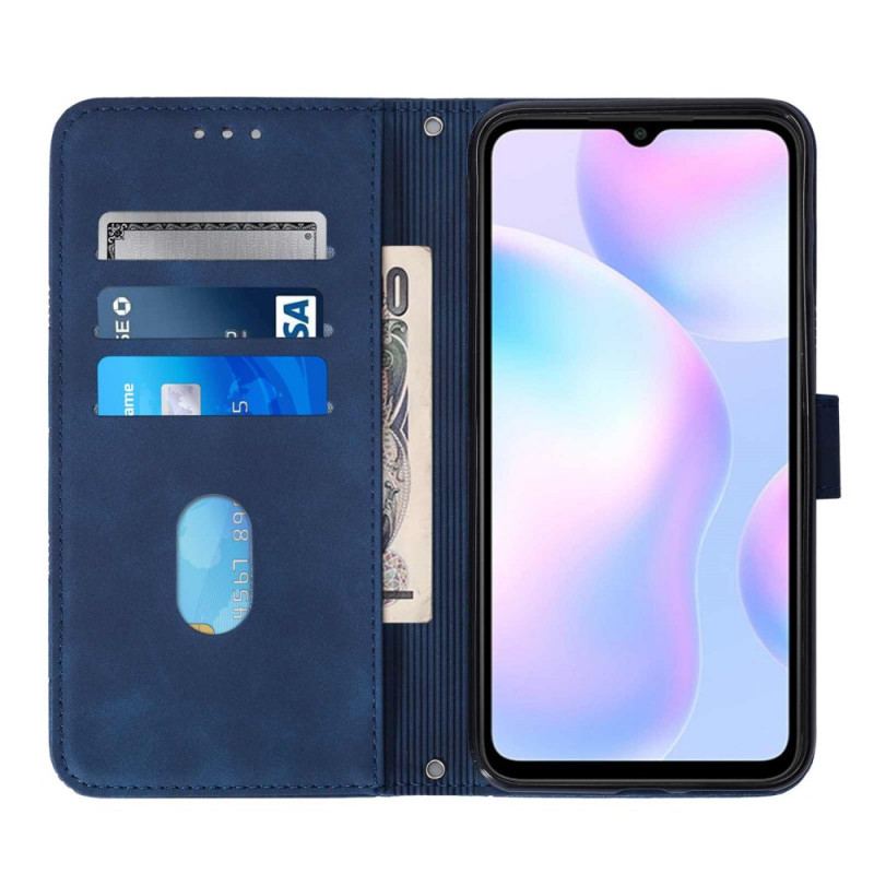 Capa De Couro Para Xiaomi Redmi 9A Efeito Couro Pirâmide